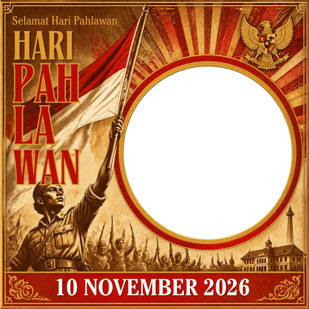 Bingkai Twibbon Hari Pahlawan 2026 — Vintage 1945